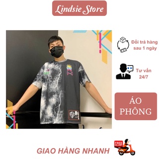 Áo Thun Loang Đen Trắng Bao Ngầu, Áo Phông Tay Lỡ chất cotton mịn mát 🍀Lindsie Store🍀