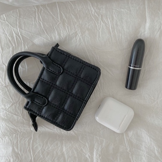 Túi đeo chéo mini bag siêu nhỏ chất liệu da trần trám kèm quai xách xinh xắn