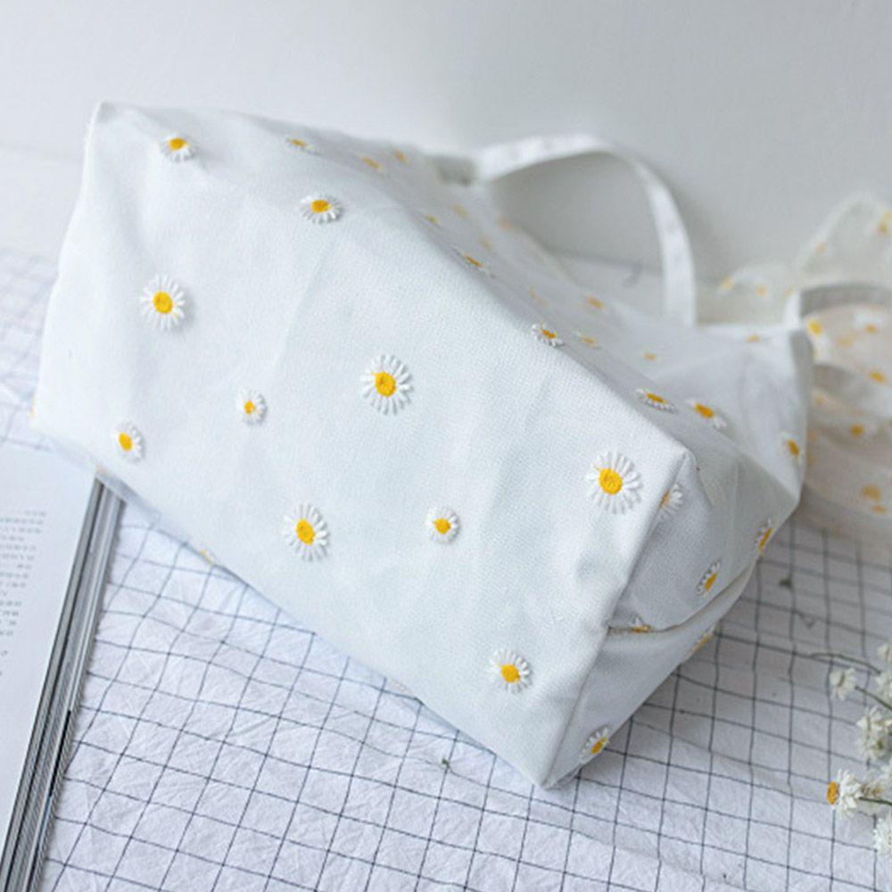 MIHAN1 Túi Xách Đeo Vai Hoạ Tiết Hoa Cúc Thêu Thiết Kế Thanh Lịch