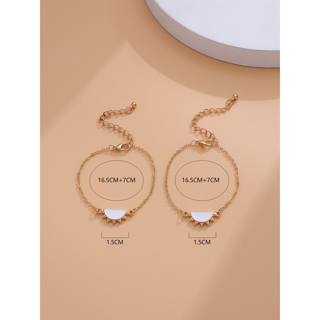 1 Cặp Vòng Tay Dây Thừng Mặt Hình Mặt Trời Và Bướm Có Thể Điều Chỉnh Thời Trang Cho Cặp Đôi