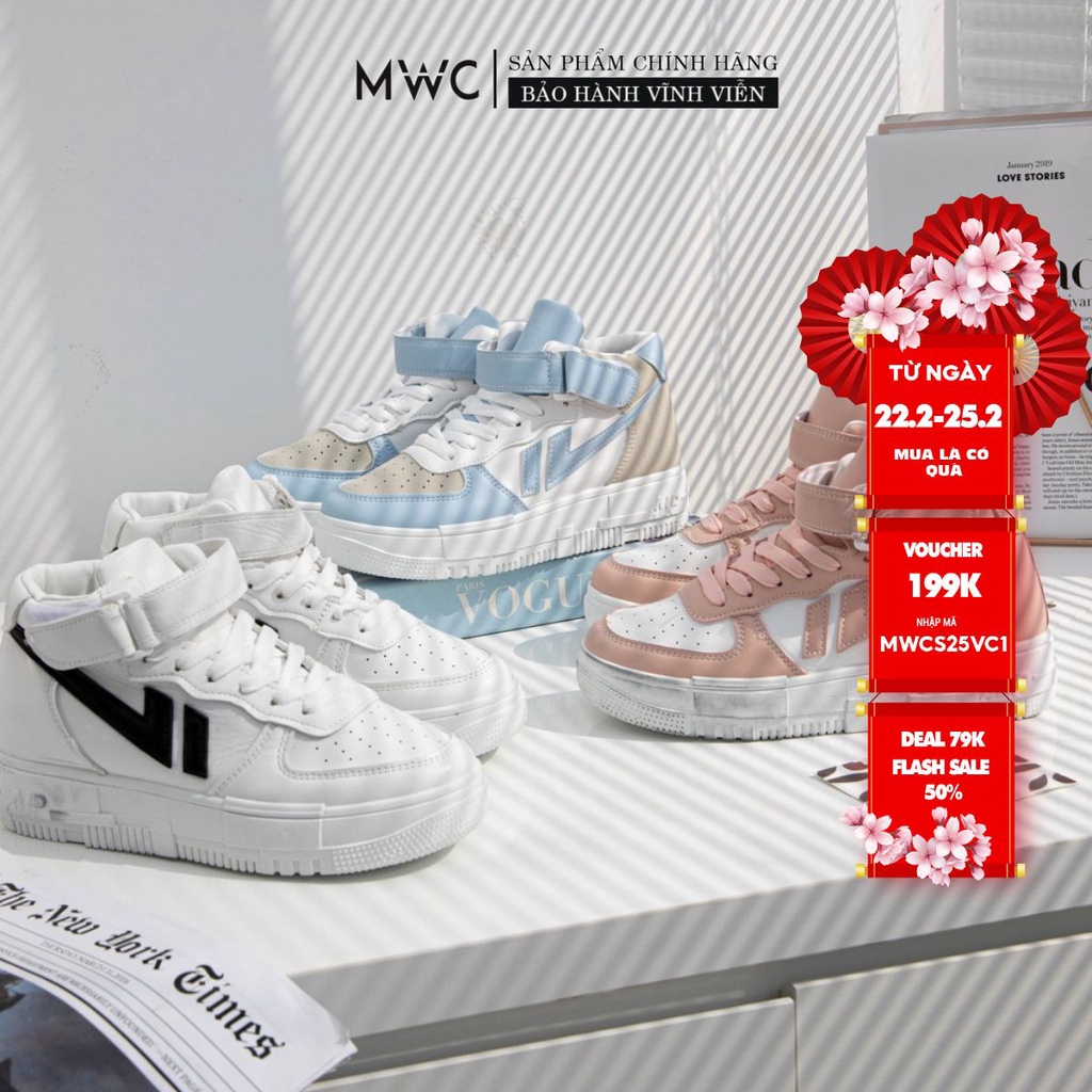 Giày Thể Thao Nữ thời trang MWC giày sneaker cổ cao năng động trẻ trung siêu hot NUTT- 0597
