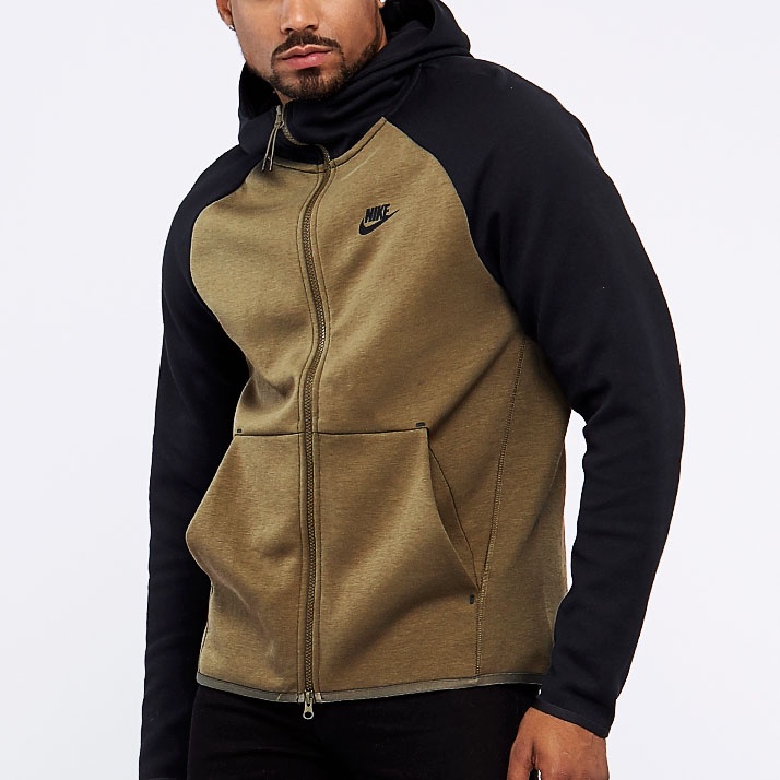 ÁO KHOÁC NIKE AW77 TECH FLEECE JACKET - BLACK / BROWN