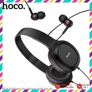 Tai Nghe chụp tai hoco W24 Có Dây Giắc Cắm 3.5mm tặng kèm tai nghe nhét tai chính hãng