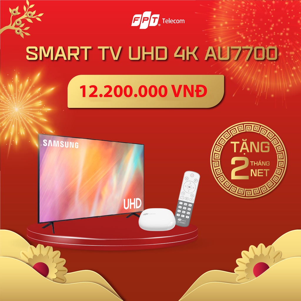 Smart Tivi Samsung 4K 43 inch UA43AU7700 hàng Chính hãng bảo hành toàn quốc khuyến mãi hấp dẫn