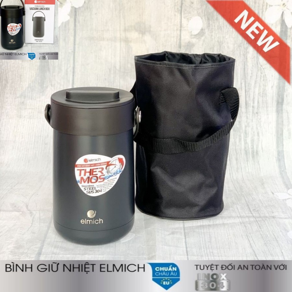 Bình Giữ Nhiệt Đựng Thức Ăn 3 Ngăm Inox Elmich El3129 Nhập Khẩu Séc