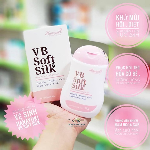 Dung dịch vệ sinh phụ nữ hana soft silk Hanayuki, giúp khử mùi vùng kín ,150ml