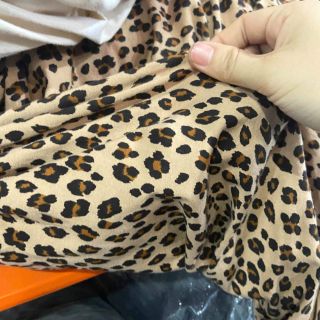 Cotton họa tiết da báo chất 4 chiều