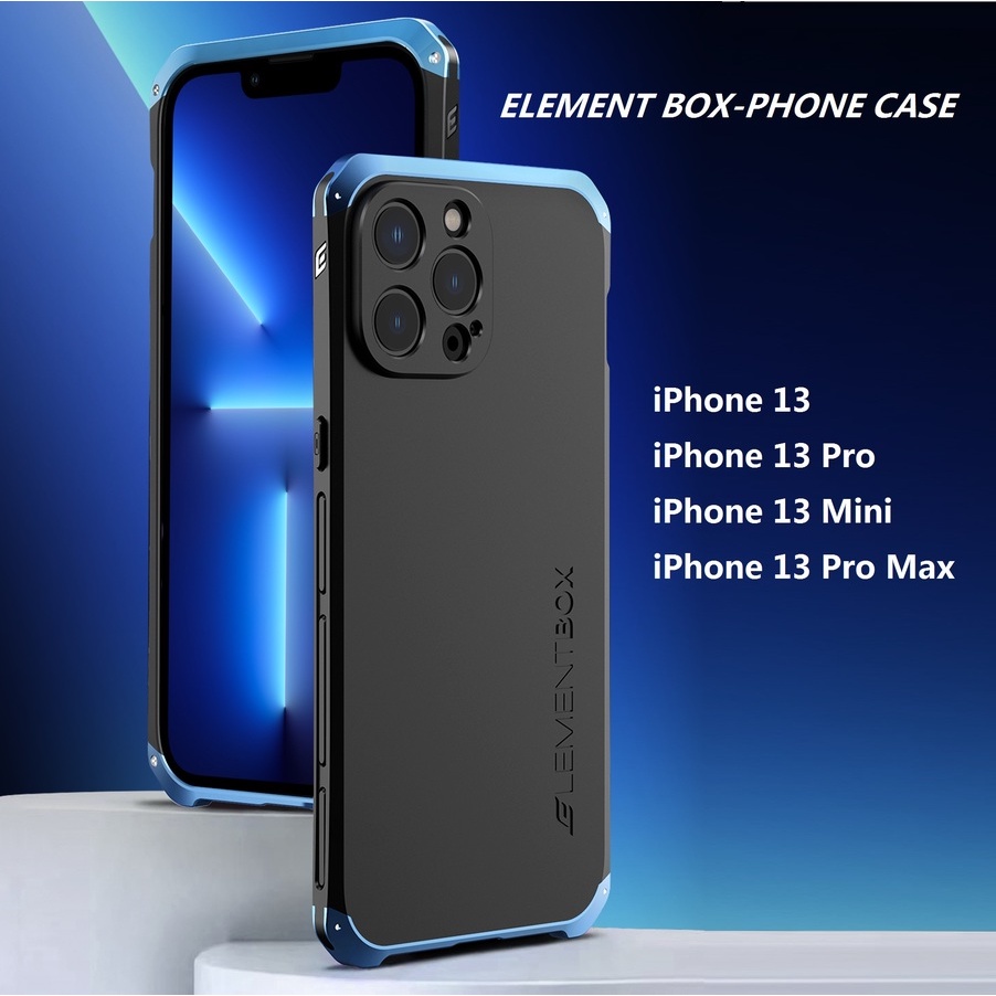 Ốp điện thoại PC cứng viền nhôm chống sốc cho IPHONE 13 PRO MAX /13 MINI