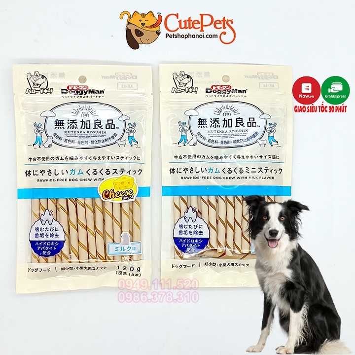 Xương gặm sạch răng cho chó dạng que thưởng DoggyMan 120g - Phụ kiện thú cưng Hà Nội