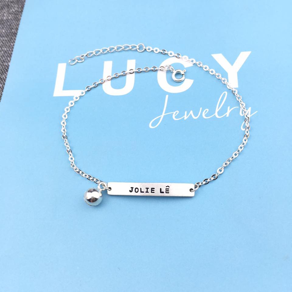 Lắc chân bạc khắc tên | Lucy Jewelry | BigBuy360 - bigbuy360.vn