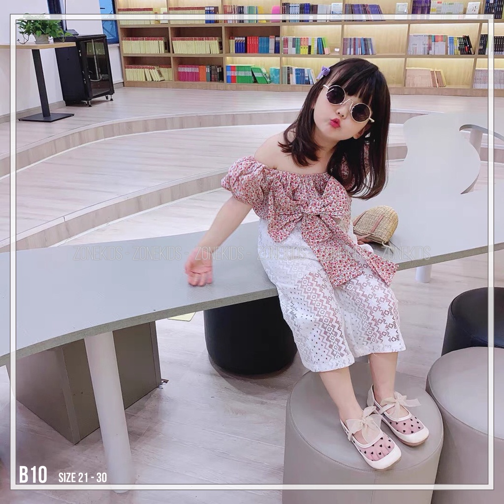 Giày búp bê phối nơ voan cho bé gái Zonekids - B10