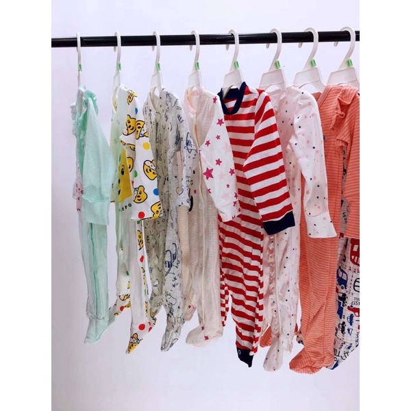 Body Sleepsuit,  Bộ Body Sleep Dài Cotton Liền Tất Vớ Cho Bé Trai Bé Gái 0-24months, Hàng xuất xịn