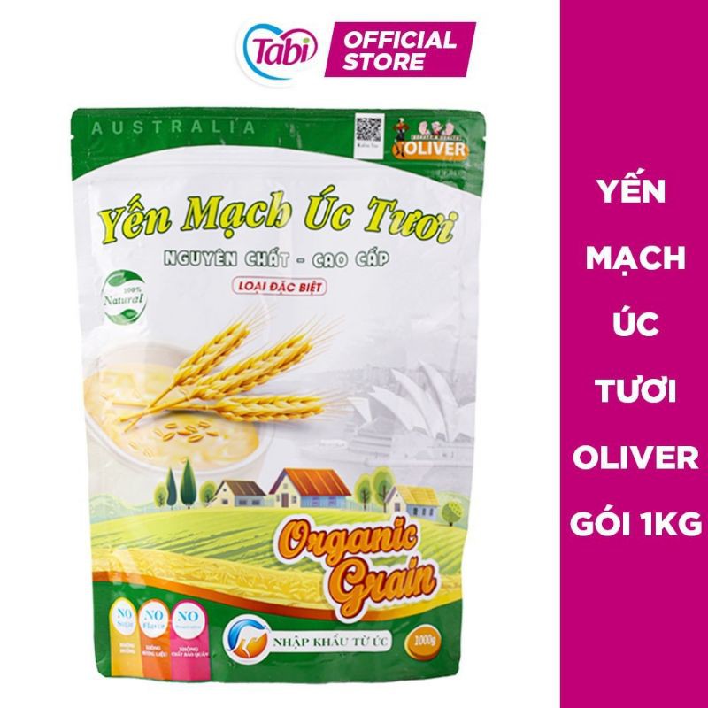 Yến mạch ăn liền úc tươi oliver [ 1kg ] nguyên chất , nguyên cán