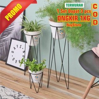 Giá Đỡ Chậu Hoa Bằng Sắt 3 Kích Thước 40.30 & 20cm