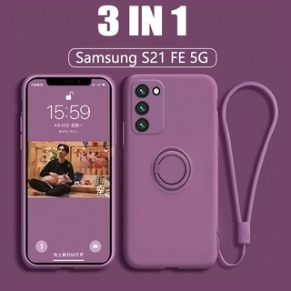 Ốp Điện Thoại Silicon Dẻo Có Giá Đỡ Dạng Vòng Tròn Sang Trọng Cho Samsung S21 FE 5G