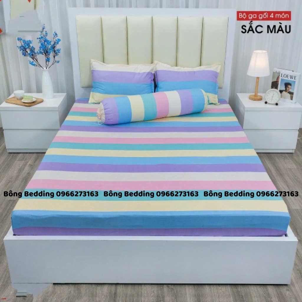 Bộ Ga Gối Cotton Poly Mẫu Mới, Drap Giường Ga Nệm Bo Chun Miễn Phí | BigBuy360 - bigbuy360.vn