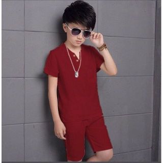 Bộ thun xược bé trai cổ trụ, bộ thun bé trai