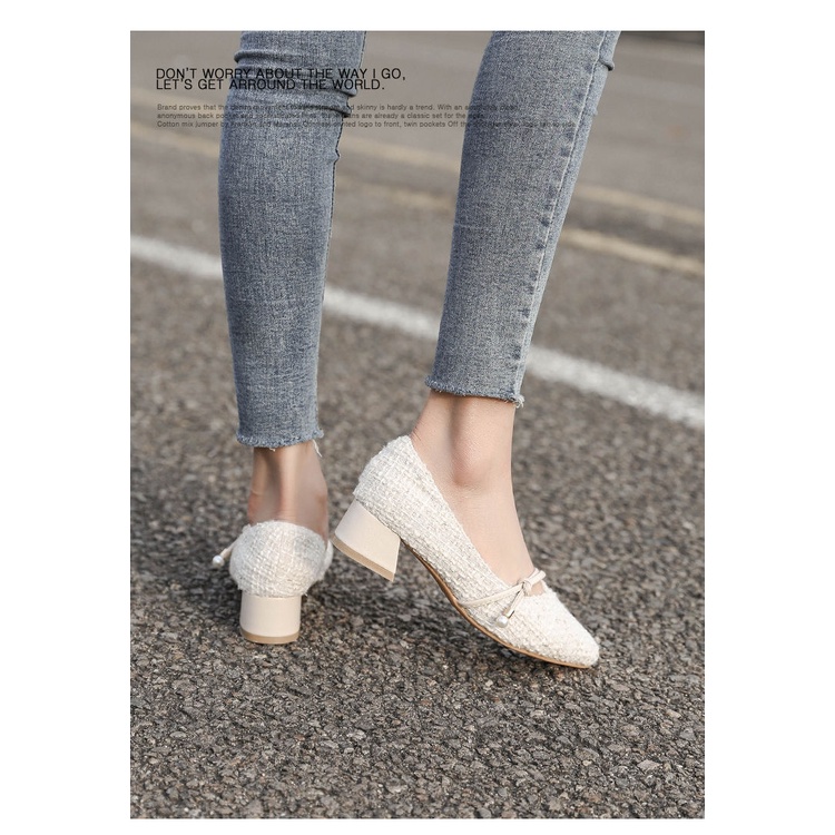 Giày mũi nhọn đế dày thời trang dành cho mùa xuân 2021