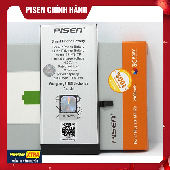PIN PISEN DUNG LƯỢNG CHUẨN DÙNG CHO 7 PLUS 2900MAH