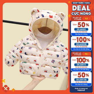 Áo Phao Bé Trai Bé Gái Hàng Quảng Châu Siêu Đẹp Siêu Nhẹ Hoạ Tiết Đáng Yêu Cho Bé 8-20kg M032