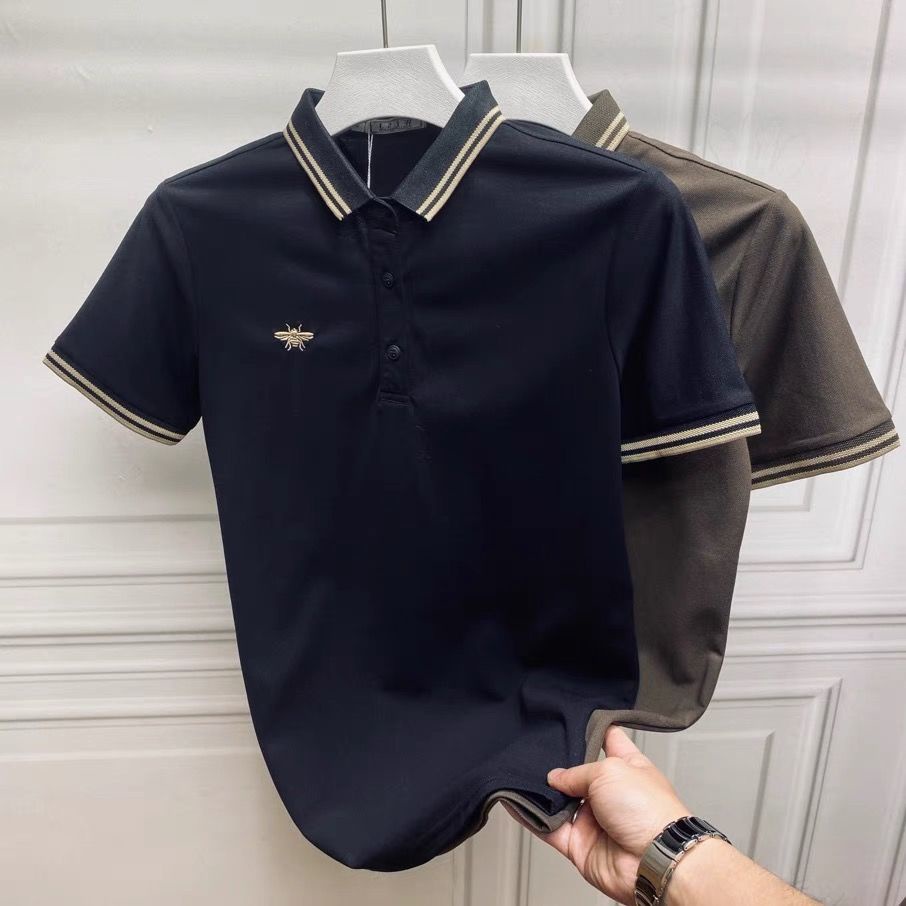 Áo polo Tay Ngắn Có Thêu Hình Con Ong Dành Cho Nam Size Lớn s 2022 Mới