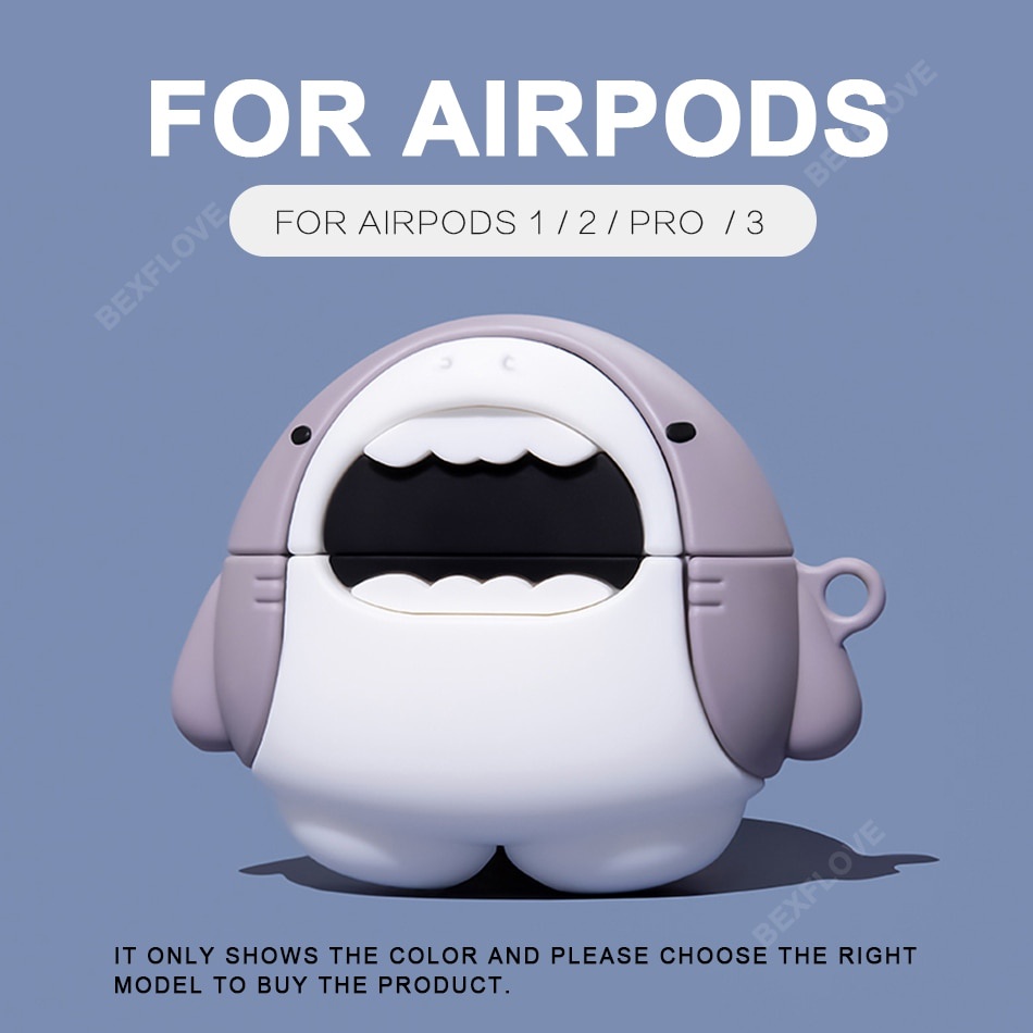 Vỏ bảo vệ hộp sạc tai nghe Airpods 2 3 Pro bằng silicon họa tiết hoạt hình 3D dễ thương