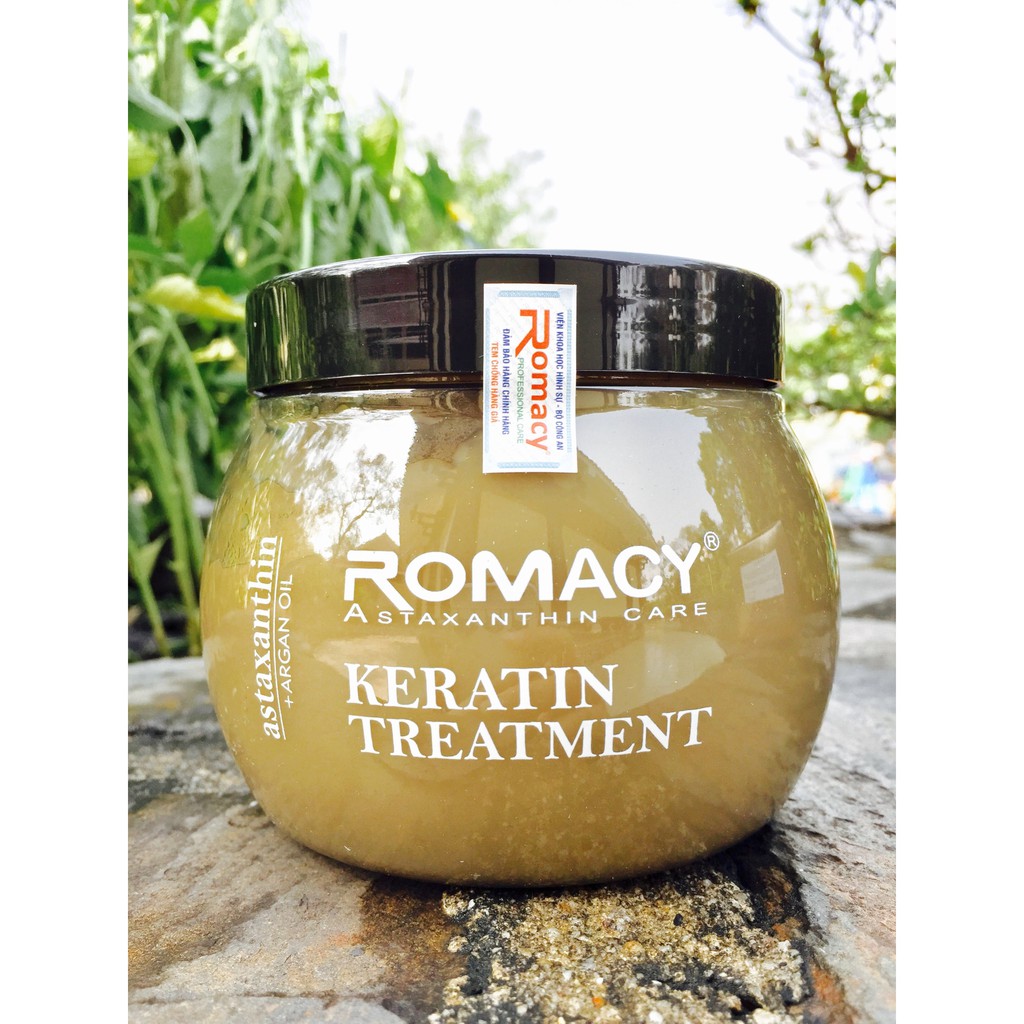 Hấp dầu (kem ủ tóc) Romacy Keartin Astaxanthin Argan Oil Treatment 500ml dưỡng tóc hư tổn và chống lão hóa tóc