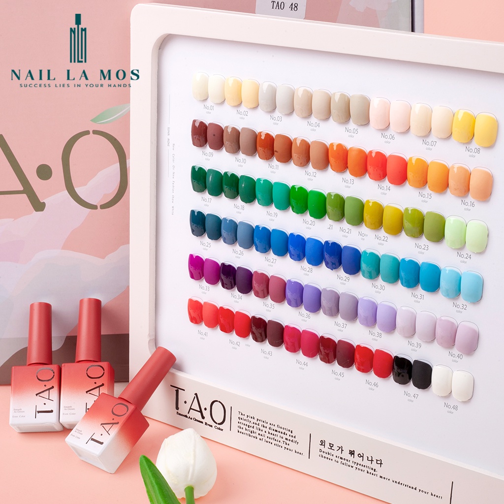 Set sơn gel T.A.O 48 màu chính hãng tông màu Hàn Quốc (tặng kèm bảng màu gỗ và cặp base top)