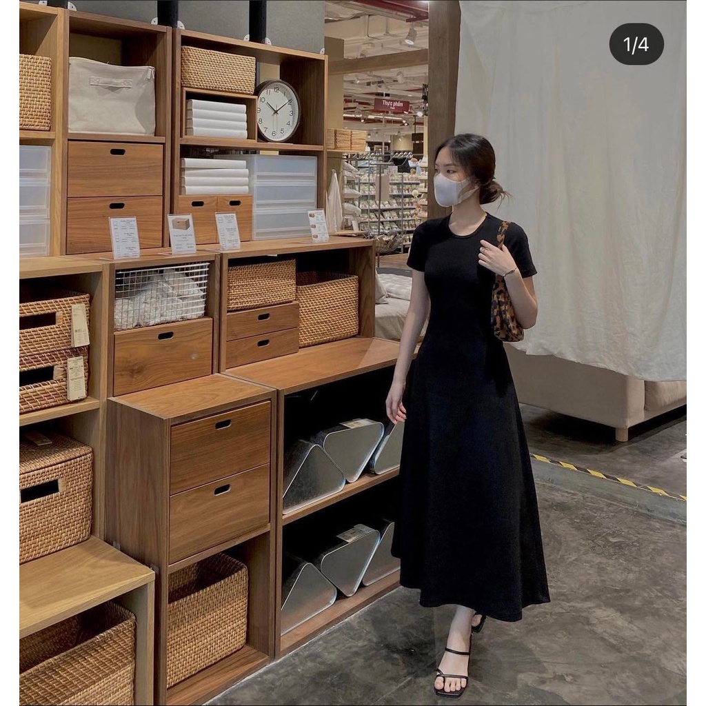 ĐẦM MIDI ĐEN CUTOUT LƯNG | BigBuy360 - bigbuy360.vn