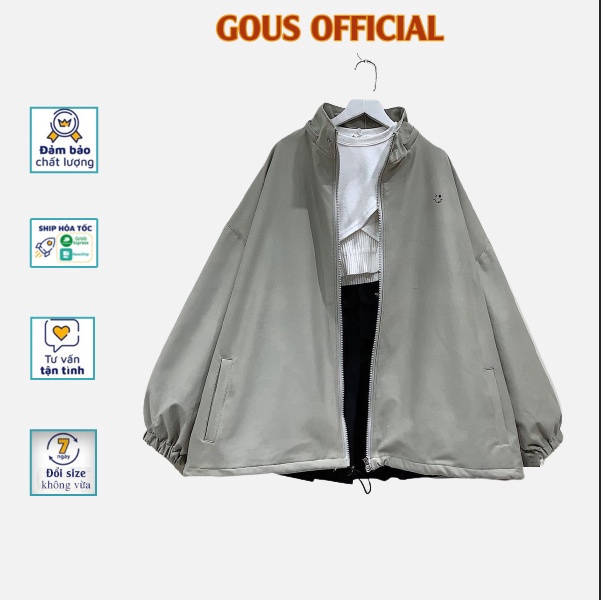 Áo Khoác Ngoài Nữ Form Rộng Phong Cách Hàn Quốc Áo Khoác Dài Tay Basic Thỏa Mái NINNA - 1966 Gous Official