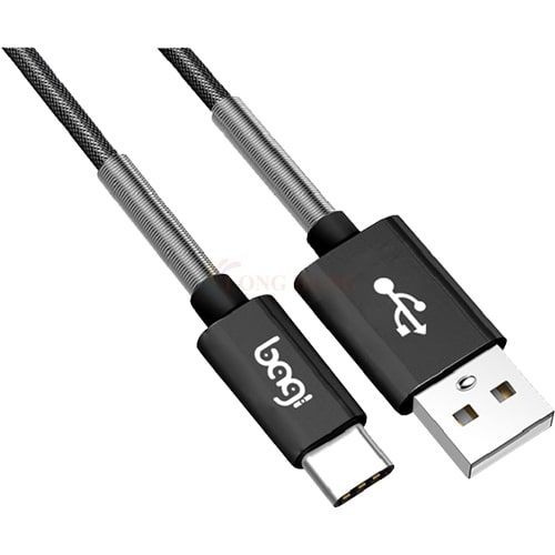 [Mã ELFLASH5 giảm 20K đơn 50K] Cáp USB Type-C 2.0 Bagi dây lò xo 1m CB-CF100 - Hàng chính hãng