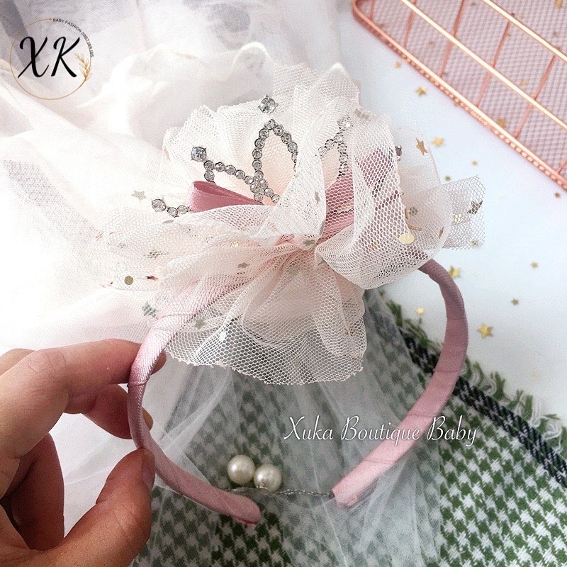 Bờm Cài Tóc Sinh Nhật Party Style Hàn Quốc Cho Bé, Phụ Kiện Cài Tóc Công Chúa Cao Cấp Bé Gái [ẢNH THẬT]