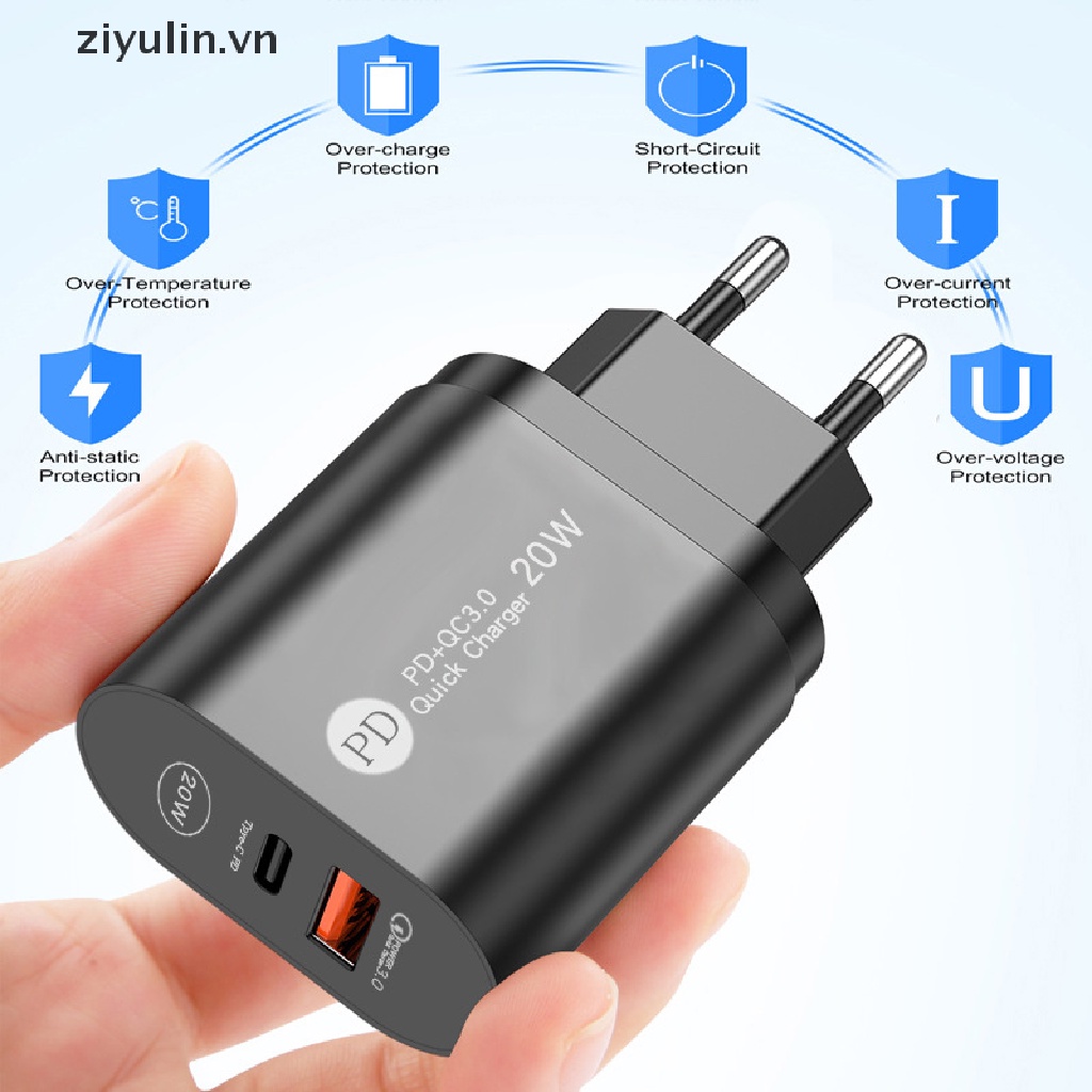 Củ Sạc Nhanh ziyulin Super Si 36W USB C Cho iPhone 13 Type C QC 3.0 PD
