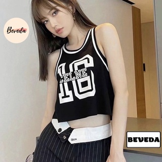 Áo ba lỗ croptop in chữ kiểu thể thao cá tính