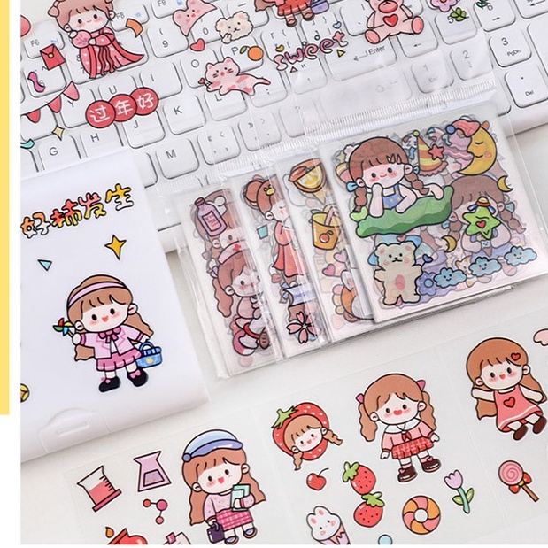 Sét 25 Tấm Sticker  Hình Dán Chống Nước Họa Tiết Hoạt Hình Trang Trí SR010