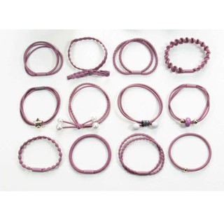 Sét 12 dây buộc tóc Hàn Quốc, chun cột tóc thời trang