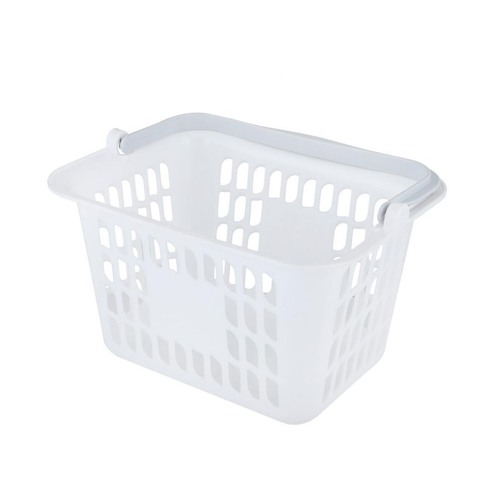Homebase JCJ Giỏ đựng đồ nhỏ bằng nhựa có tay cầm 4117 Thái Lan W21.3xD17xH14 Cm màu trắng