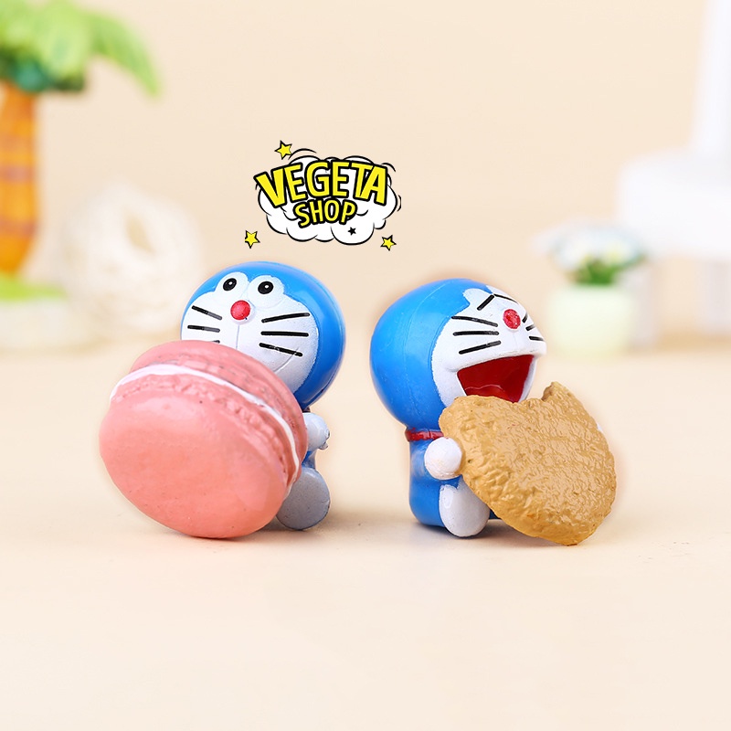 Mô hình Doraemon - Trọn bộ 6 Mô hình Doraemon Dorami Doremon Doremi cầm bánh dâu tây ngộ nghĩnh dễ thương - Cao 4~5cm