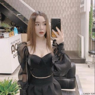 (Suclothing) Candy top - Áo croptop lụa nhũ thiết kế cao cấp