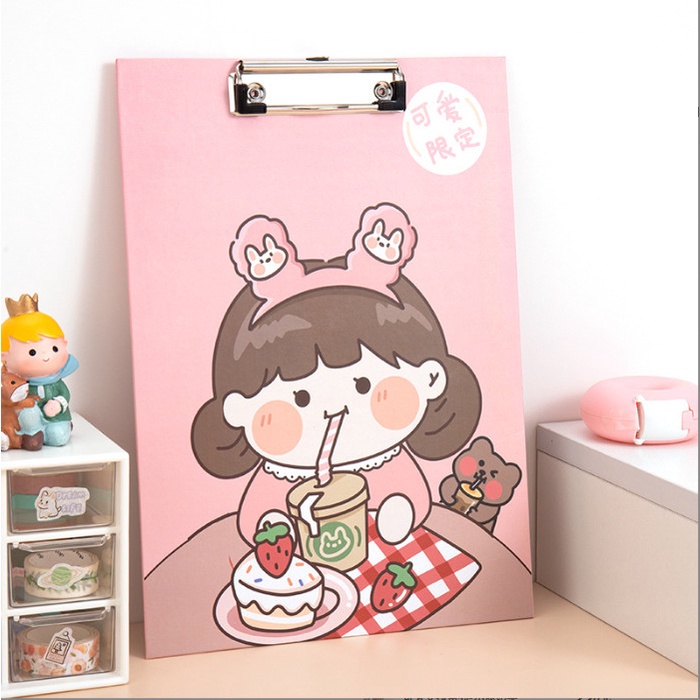 Bìa kẹp tài liệu, bảng trình ký A4 hình cô gái siêu cute BAG U BKCOGAI21
