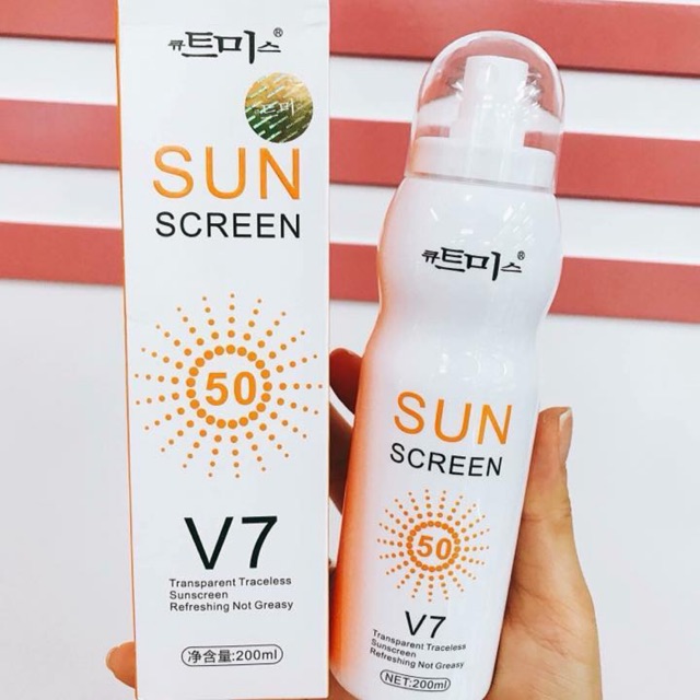 Xịt chống nắng V7 SUN SCREEN SPF 50 PA+++ Dưỡng ẩm, chống nắng, sáng da