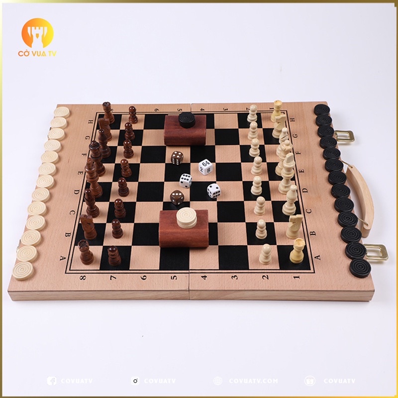 Cờ Vua Gỗ 3 game trong 1 -  Backgammon - Checker