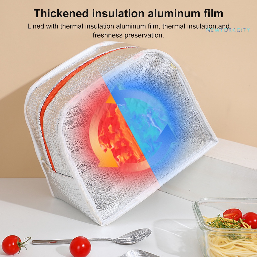 Túi Đựng Cơm Trưa Bằng Vải Oxford Chống Rò Rỉ Có Thể Tái Sử Dụng