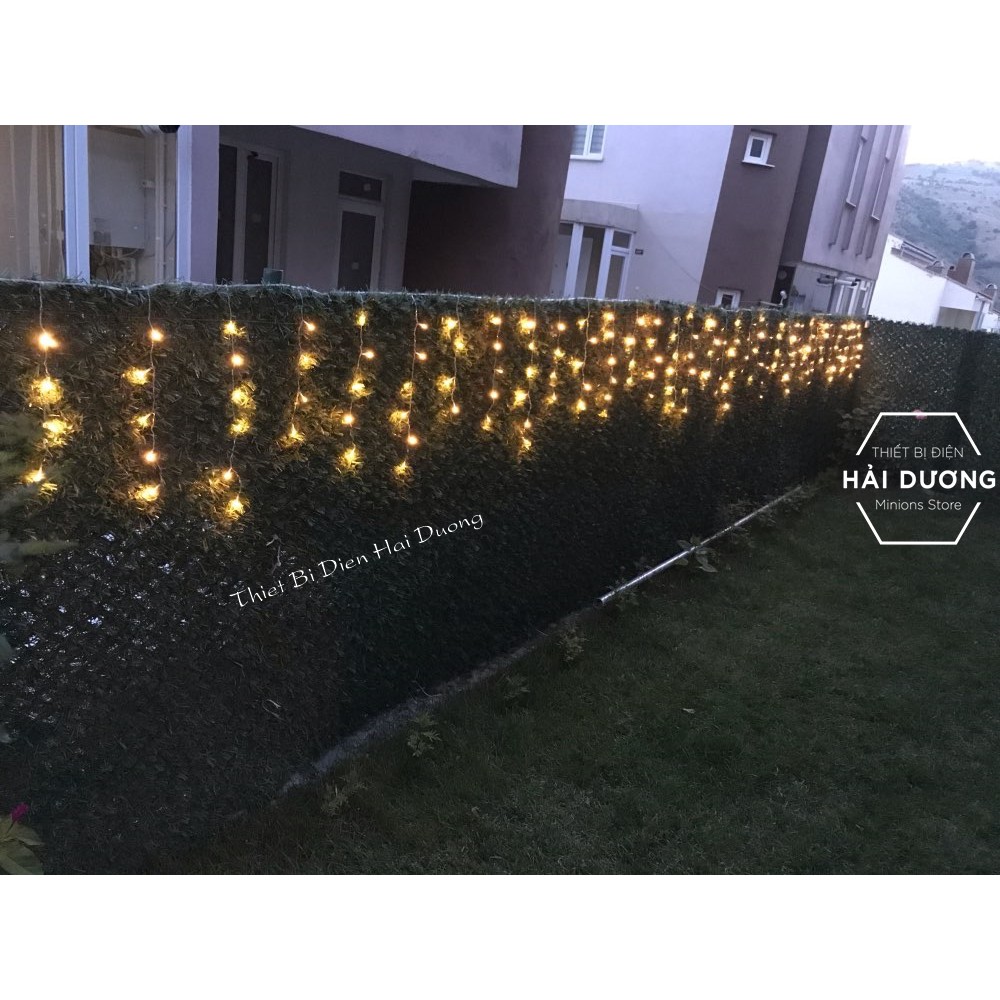 Combo Bộ 20 Đèn nháy thả rèm trang trí 8 chế độ DL456 Ngang 4,5 mét 19 dây thả xuống 40,50,60 cm Có đầu nối