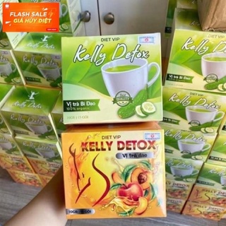 Trà đào bi dao giảm cân Kelly chính hãng hộp 15 gói Tặng kèm vitamin rau củ