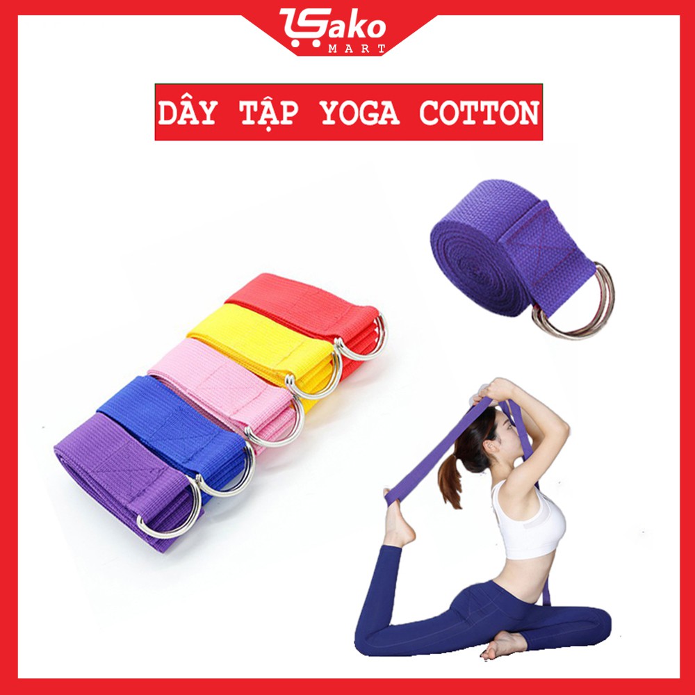 Dây tập Yoga Cotton tiện dụng 1,8mx3,8cm, hỗ trợ tập luyện Yoga tại nhà, văn phòng TOPBODY