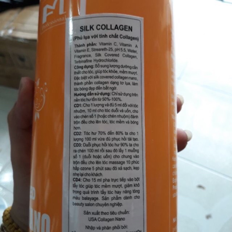 Phủ lụa mini cá nhân COLLAGEN NANO SILK siêu bóng mượt 100ml