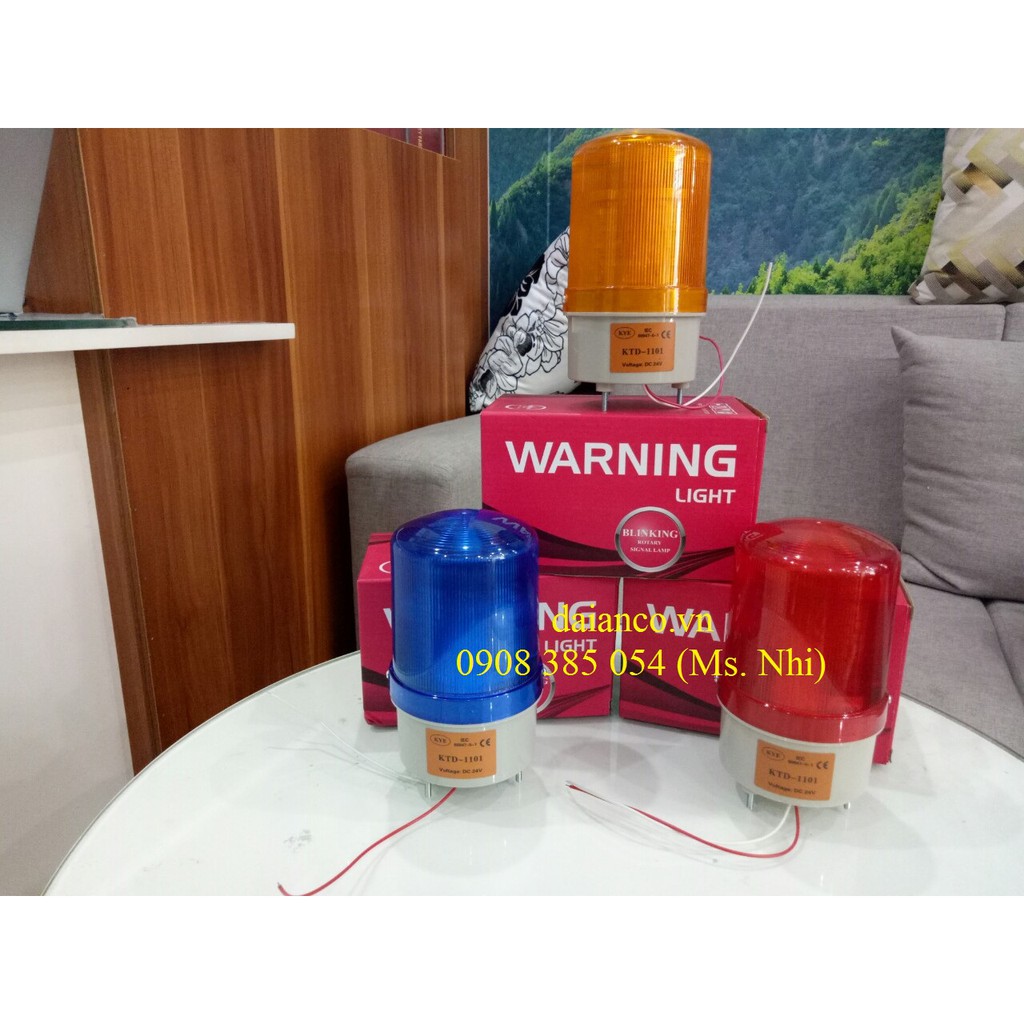 Đèn Xoay Báo Hiệu Không Còi Hú 24V - KTD - 1101- Hình thật, có sẵn