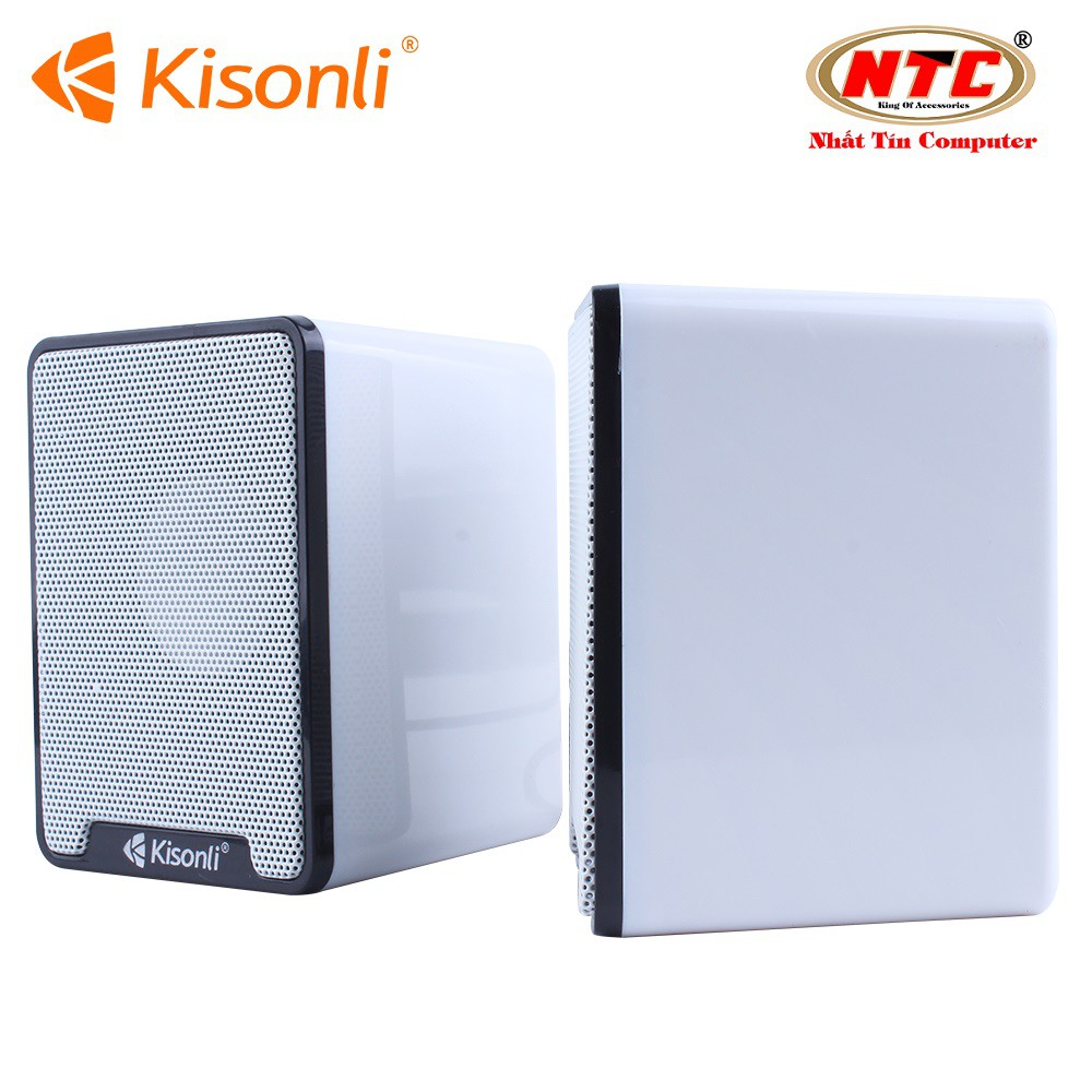 Loa vi tính 2.0 Kisonli K100 jack 3.5 kiểu dáng gọn nhẹ (2 màu) - Hàng chính hãng