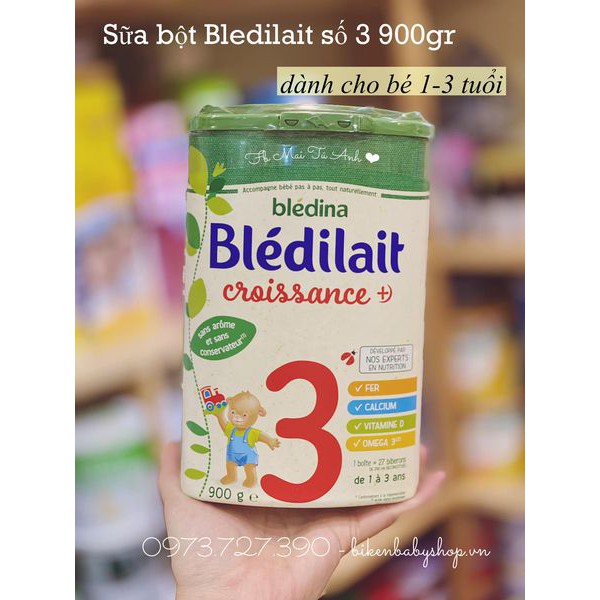 Sữa bột Bledilait Pháp đủ số 900gr date 2022